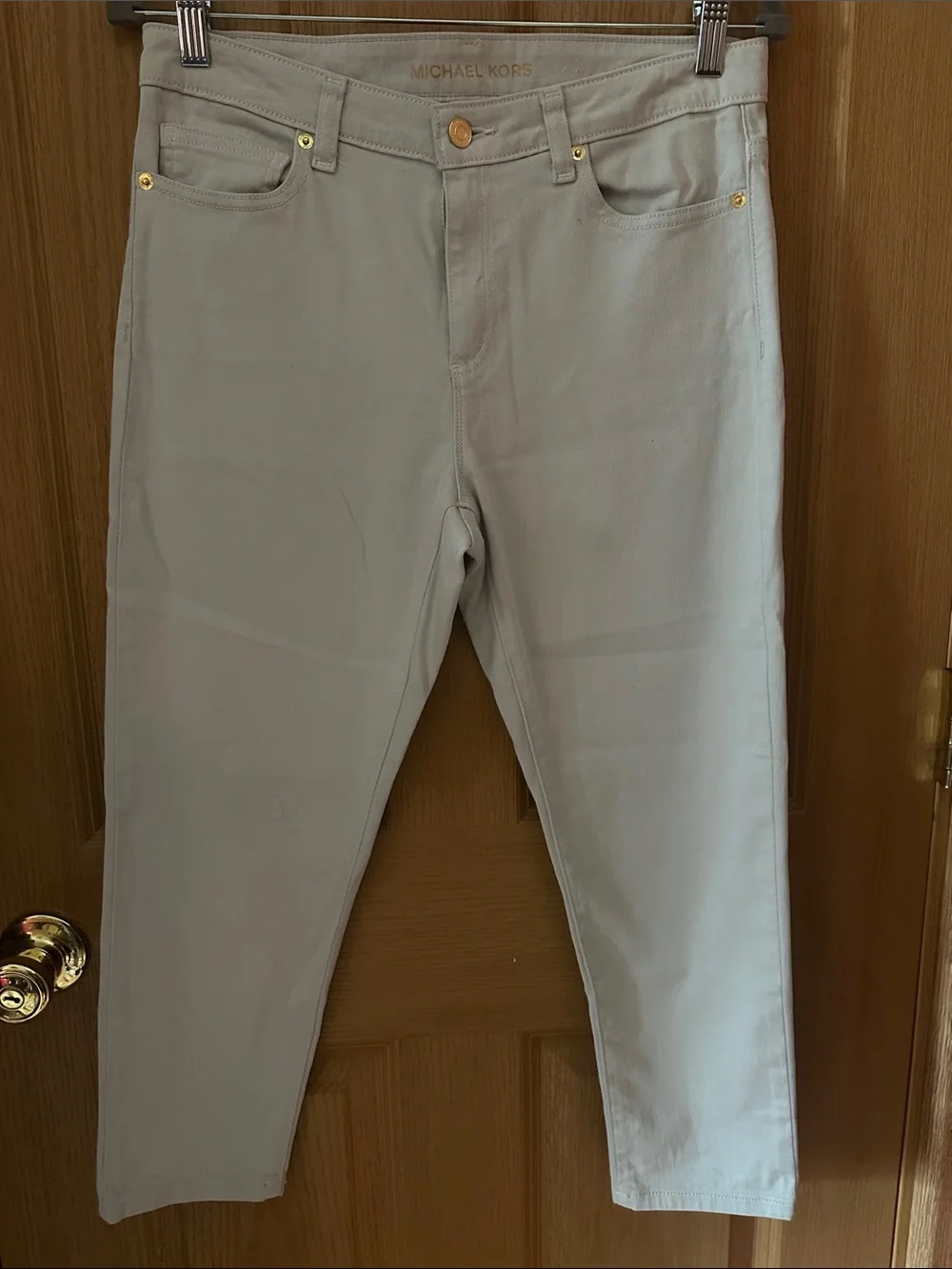 Michael Kors Men’s Slim Straight Jeans — Light Taupe